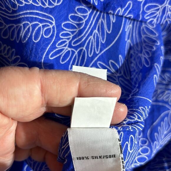 Diane von furstenberg lorelei 100% silk long sleeve button up abstract sheer 2 - Picture 7 of 7